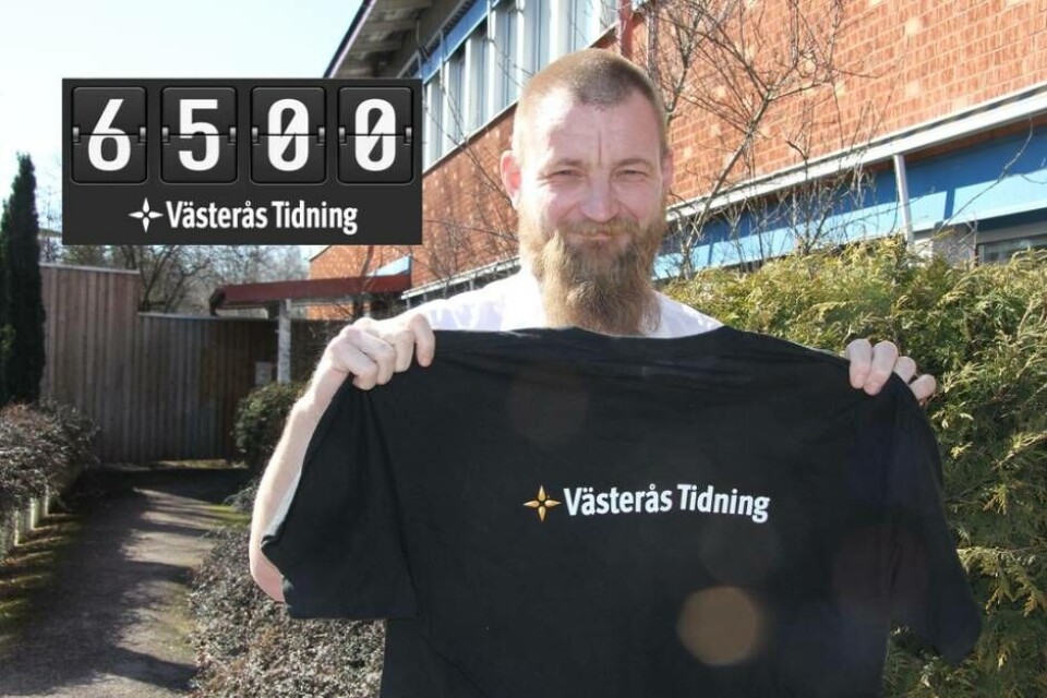 Stefan blev Västerås Tidnings 6 500:e gillare