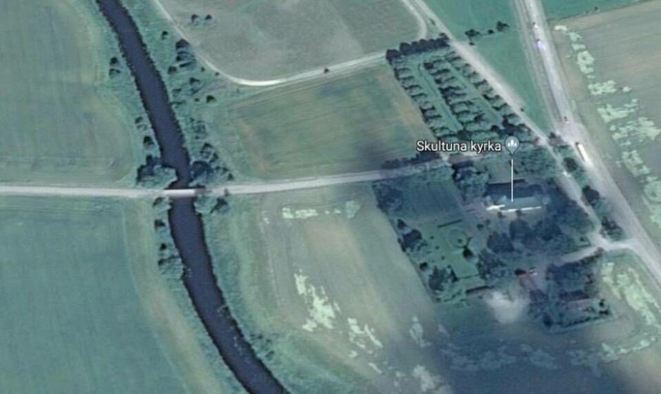 En kvinna drunknade under fredagen i närheten av Skultuna kyrka. Foto: Google