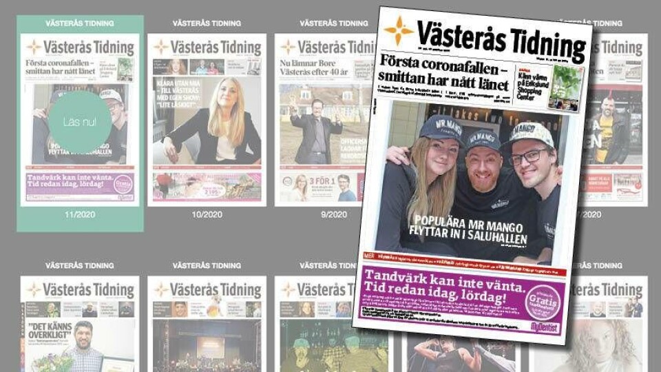 Läs helgens Västerås Tidning som e-tidning