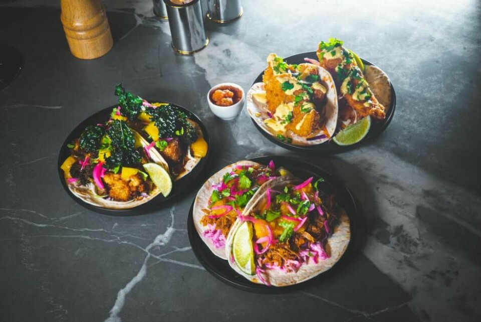 Mr Mangos populära tacos som nu ska serveras i nya streetfood-satsningen på Slakteriet. Här bjuder de på receptet till den uppskattade veganska tacosen. Foto: Mr Mango