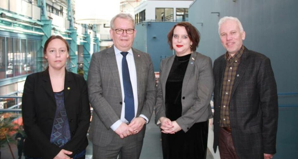 Anna Thunell (MP), Anders Teljebäck (S), Amanda Agestav (KD) och Lars Kallsäby (C) har styrt Västerås senaste mandatperioden. Men inför valet är det varje parti för sig själv. Foto: Sofie Tejre