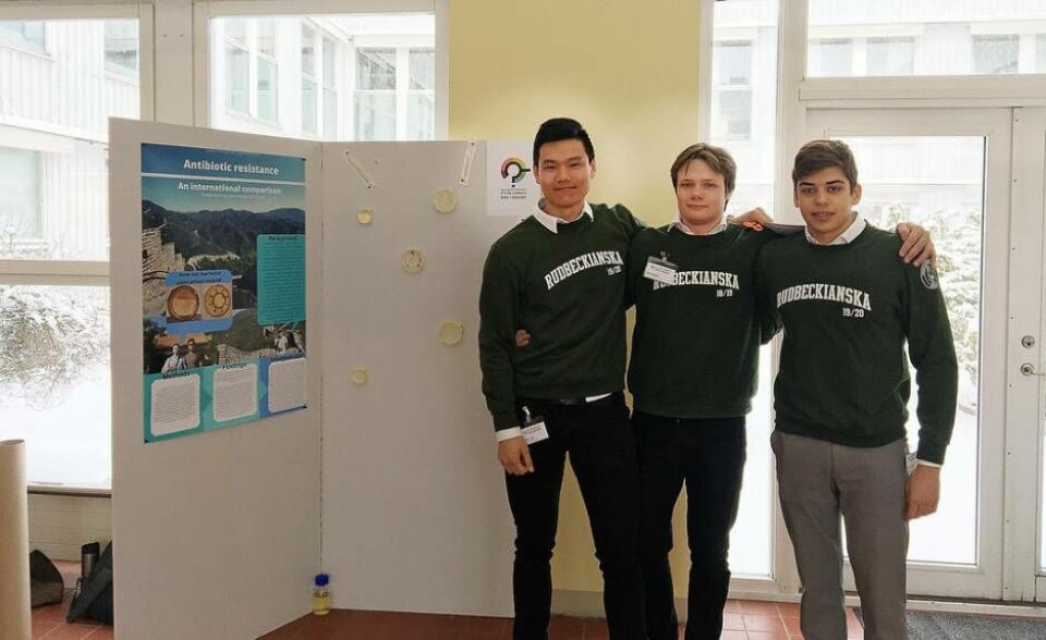 Jonathan Holmberg, Albin Ingstedt och Marcus Lam från Rudbeckianska gymnasiet. Jonathan Holmberg, Albin Ingstedt och Marcus Lam från Rudbeckianska gymnasiet.