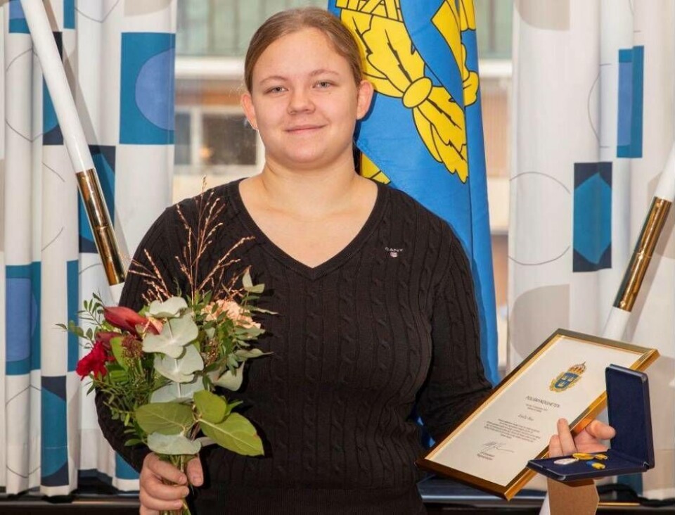 Emelie Buss är en av personerna som prisades av polisen för sina hjältemodiga insatser. Foto: Polisen