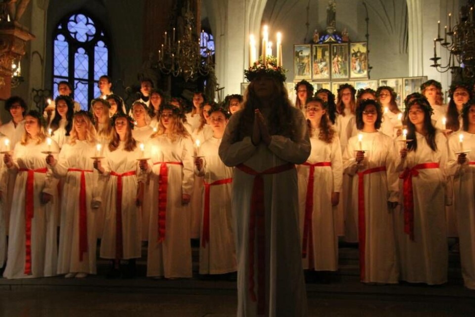 Det bjuds på stämningsfulla tongångar i domkyrkan på luciadagen. Foto: Västerås Tidning/Arkiv