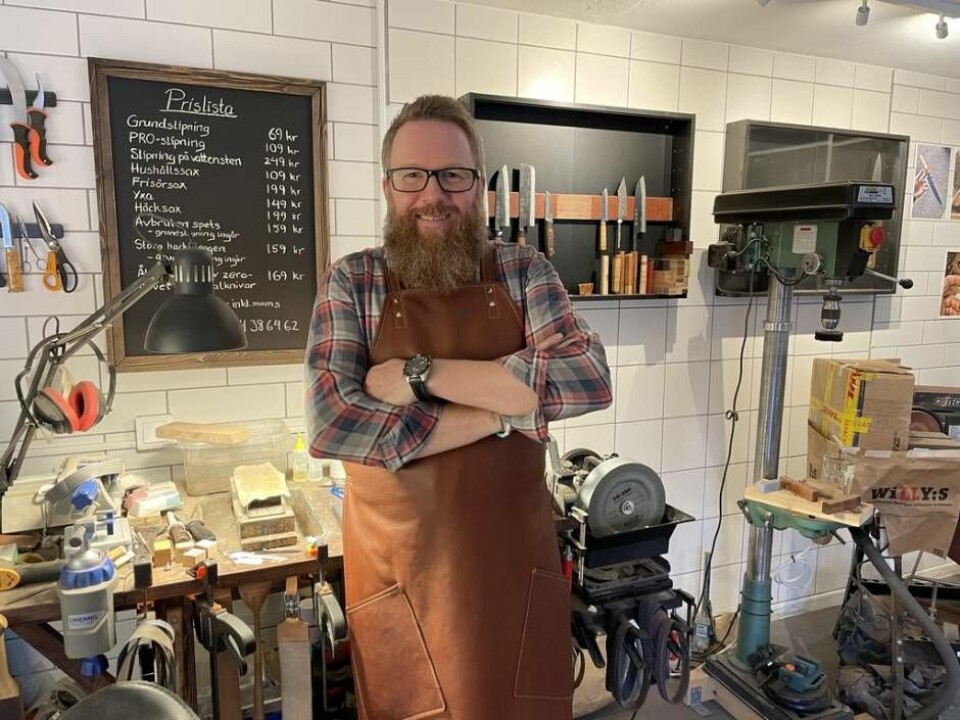 Knivsliparen Peter Andersson. Foto: Jonas Edberg
