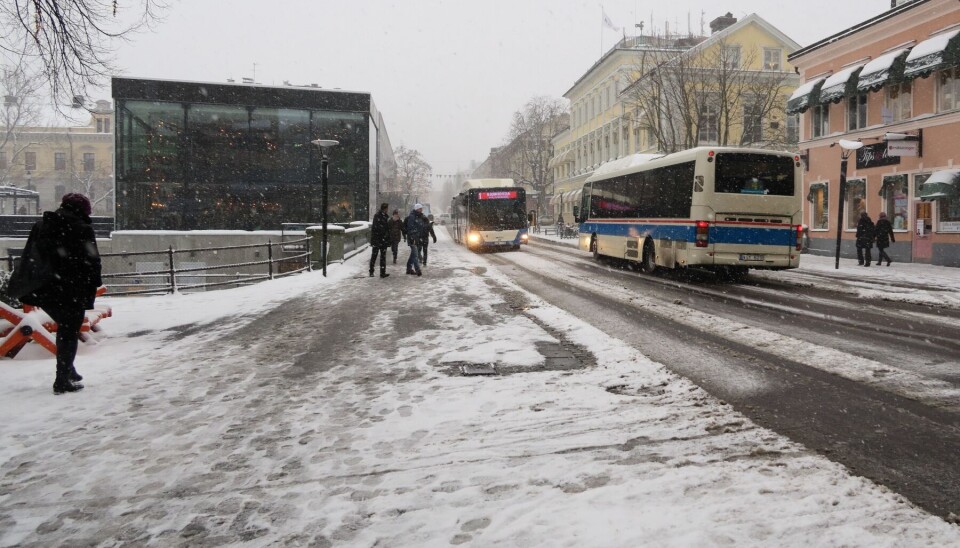 Ett snöigt Västerås (arkivbild).