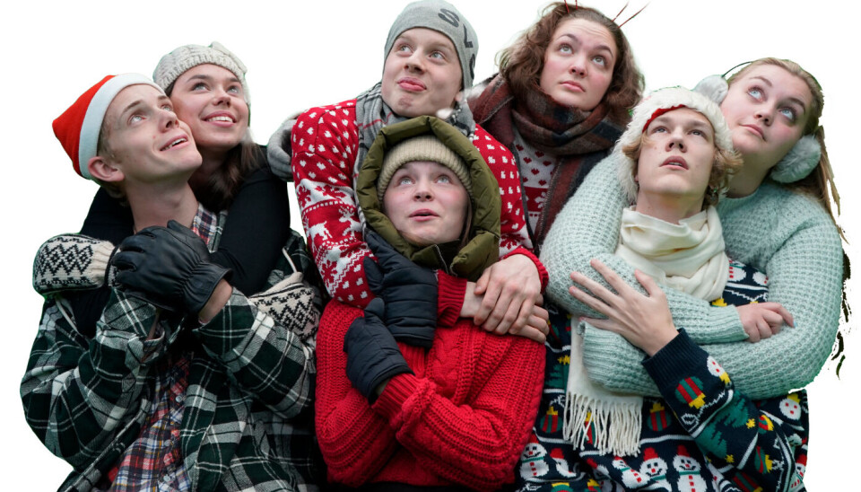 Ensemblen som spelar i Hammarteaterns julföreställning ”Oh holy shit!'.