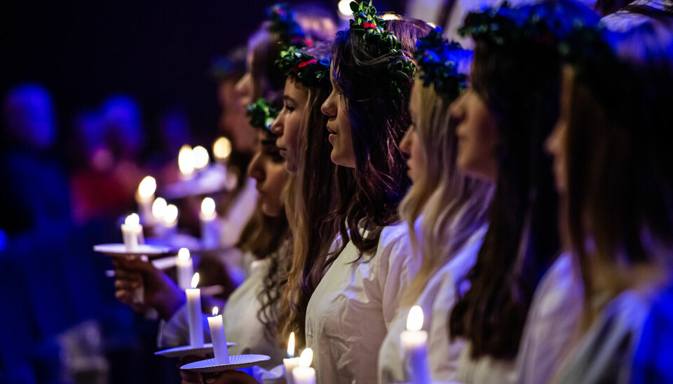 Julkonsert med luciatablå i konserthuset onsdag–fredag denna vecka.