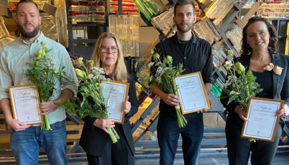 Från vänster: Daniel Claesson, Sara Jansson, Hampus Hagman och Karin Heintz.