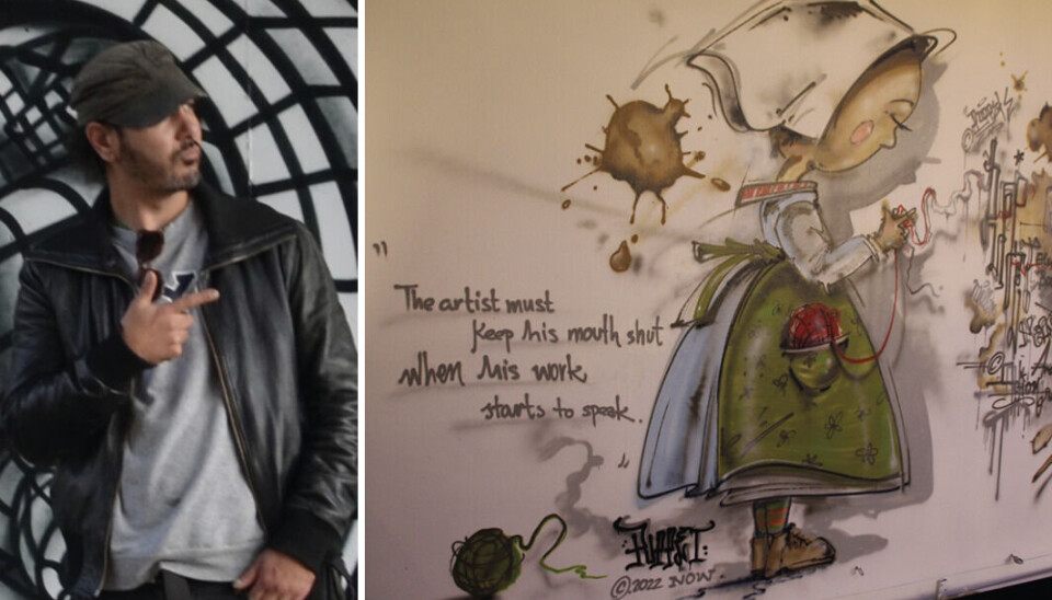 Västeråsarens hyllning till hemstaden. Puppets graffitimålning som pryder ena väggen inne på Global Living. Västeråsarens hyllning till hemstaden. Puppets graffitimålning som pryder ena väggen inne på Global Living.