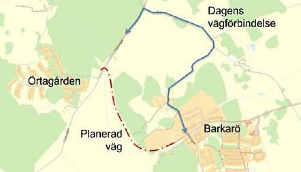 Kartskissen för den nya vägen.