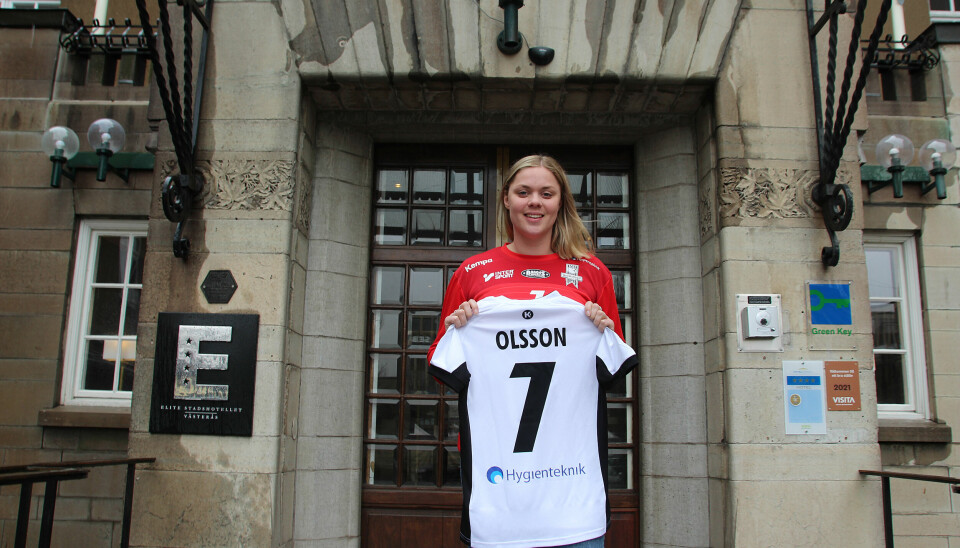 Ulrika Olsson när hon presenterades som nyförvärv på Stadshotellet i maj 2021.
