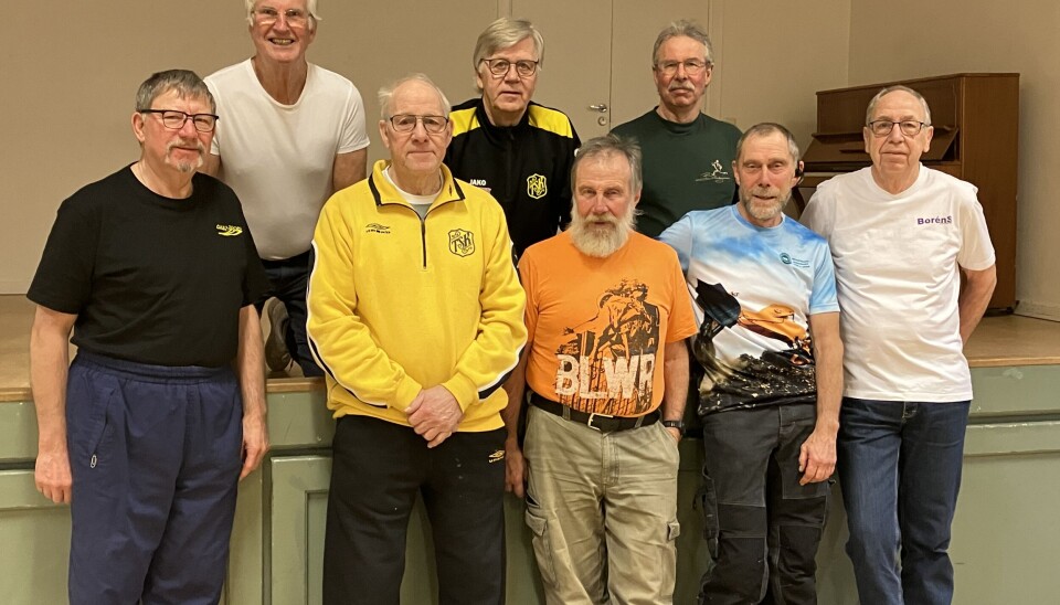 Gunnar Karlsson, Hasse Rubin, Håkan Blom, Yngve Klintberg, Mats Boren, Claes-Göran Claesson, Tomas Eckerborn, Roland Karlsson och Per Karlsson. Gunnar Karlsson, Hasse Rubin, Håkan Blom, Yngve Klintberg, Mats Boren, Claes-Göran Claesson, Tomas Eckerborn, Roland Karlsson och Per Karlsson.
