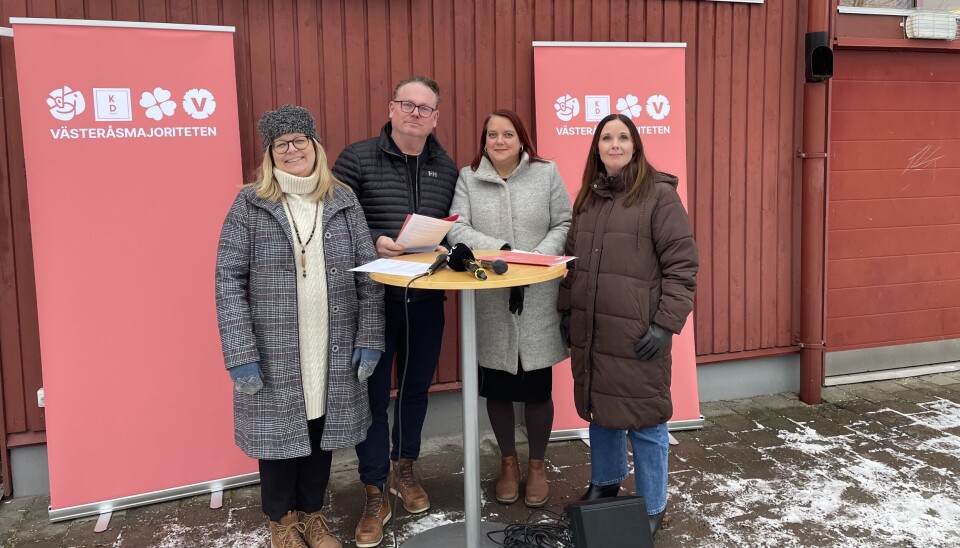 Vicki Skure-Eriksson (C), Staffan Jansson (S), Amanda Grönlund (KD) och Anna Maria Romlid (V).