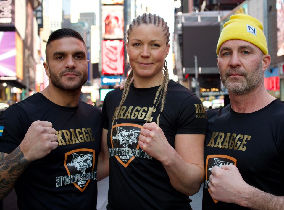 Team Cederroos. Elin Cederroos med coacherna Benjamin Kalinovic och Alex Wennersten.