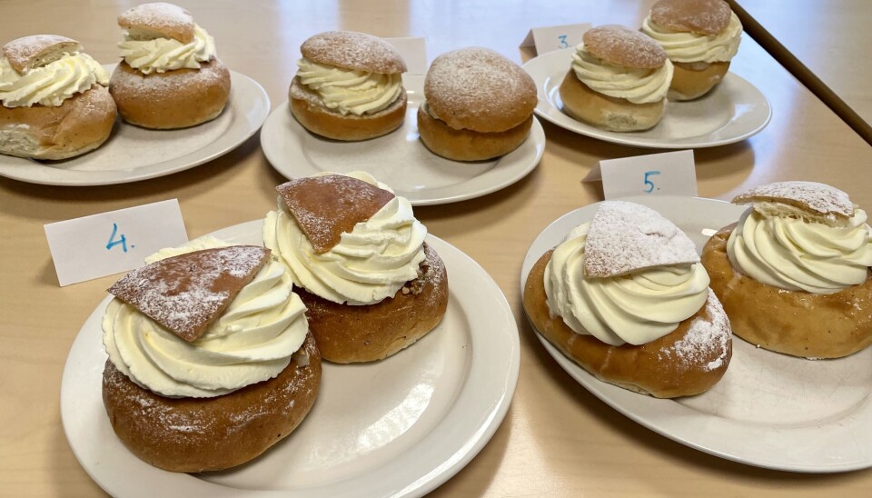 De fem sorters semlor som testades.