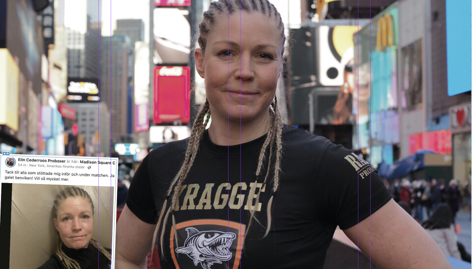 Elin Cederroos föll på teknisk knockout i New York i natt
