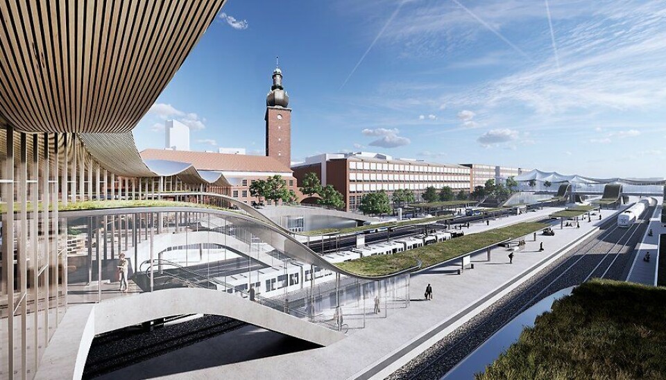 Illustrationen visar Projekt Mälarportens plan för Västerås resecentrum. Illustrationen visar Projekt Mälarportens plan för Västerås resecentrum.