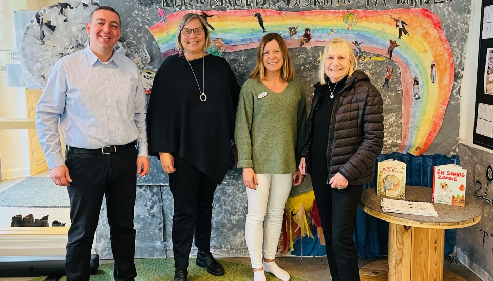 Roger Haddad, oppositionsråd (L), Åsa Fredriksson, rektor, Elisabeth Welén, biträdande rektor, Birgitta Åkerberg, förskolenämnden (L).