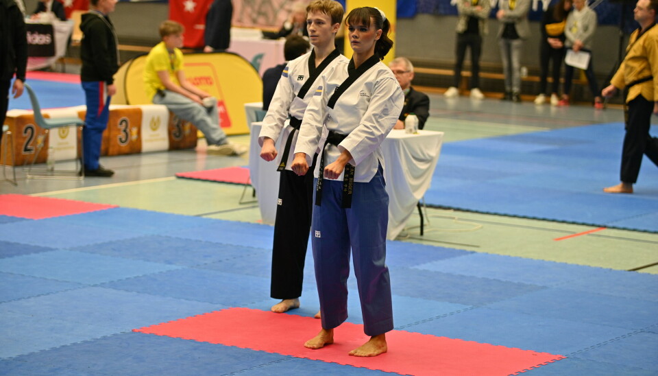 Alicia Brännback och Måns Dahlgren i finalen där bronsmedaljen säkrades.