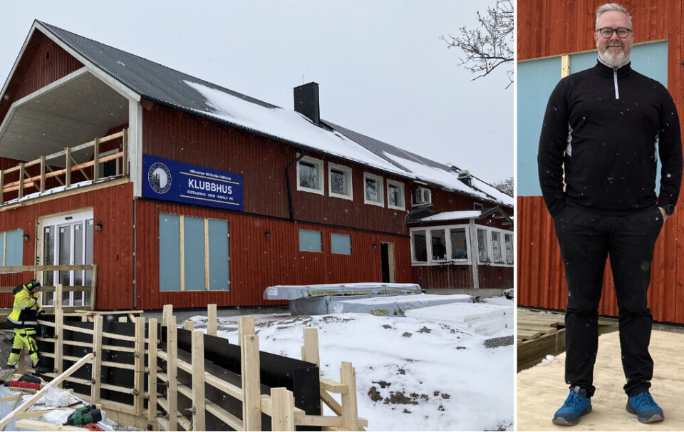 Bygget av den nya entrén pågår för fullt på Skerike GK. Fredrik Olofsson klubbchef ser fram emot att allt ska bli klart.