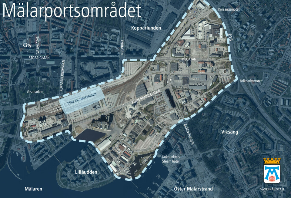 Kartbild över Mälarportsområdet.
