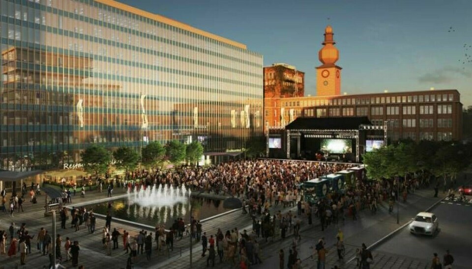 Evenemang och restauranger. Visionsbild över hur Castellum tänker sig att framtidens ASEA-torg ska se ut. Det är en del av fastighetsbolaget Castellums planer på att utveckla stadsdelen Östermalm.