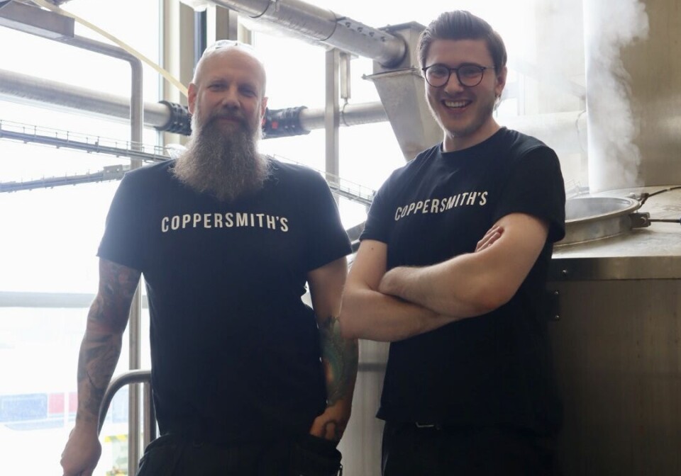 Kristian Berntsson och Michael Winberg Gustavsson är bryggare på Coppersmiths.