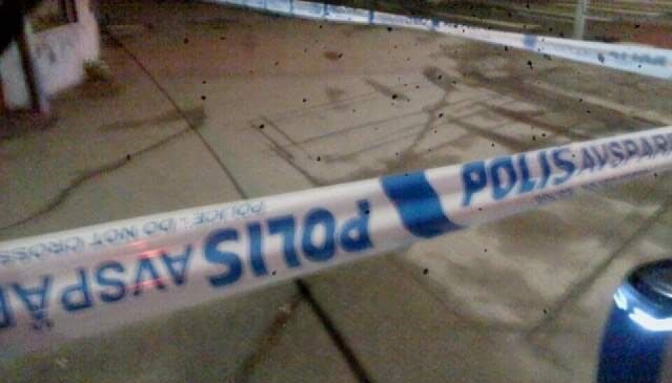 Avspärrat på platsen för skottlossningen.