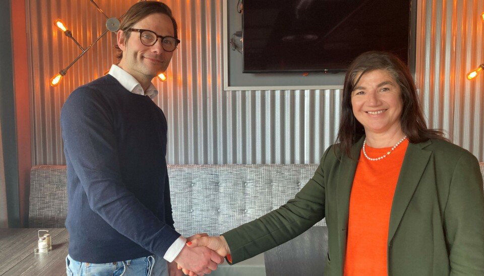 Johan Arver, vd för Stop 128 AB och Slavica Djuric, vd Hynion Sverige AB.