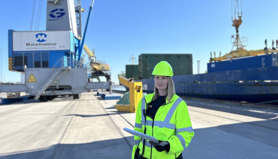 Förman. Jessica Eriksson är ensam tjej på Mälarhamnar i Västerås.