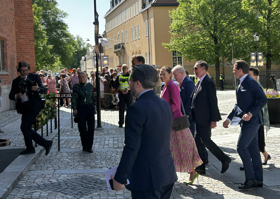 Kronprinsessparet anlände till Domkyrkan.
