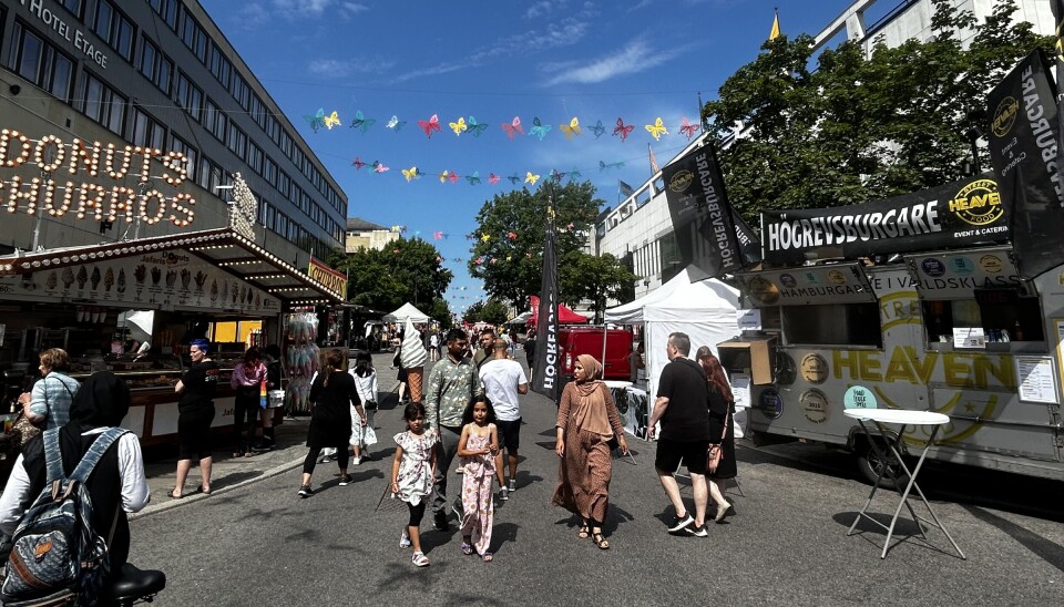 Festivalväder. Strålande sol på Västerås gator och torg under festivalens första dag.