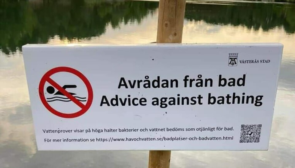 Västerås stad avråder från bad.