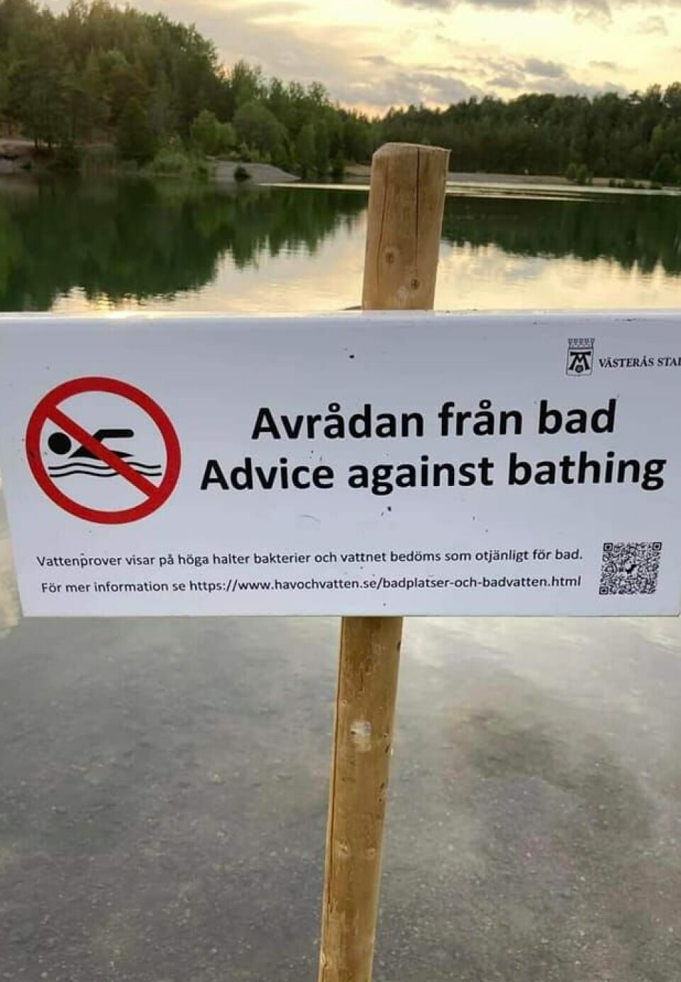 Kommunen avråder från bad vid flera badplatser i Västerås