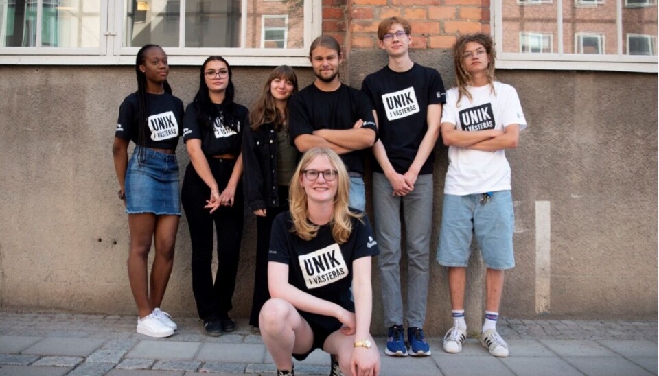 Från vänster, stående: Juliana Degrace Malo, Amanda Faramarzi, Tilia Wendelin Lundemo, Max Coltman, Jakob Sollén Mattsson, Fabian Könberg. Sittande: Tuva Nyberg.