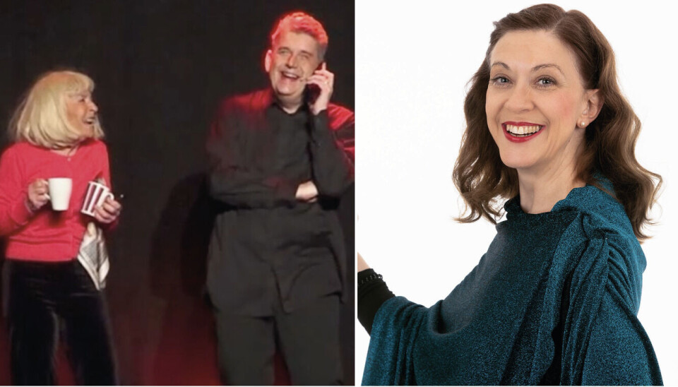 Sketchen med Harriet Pettersson och Christian Andersson tävlar i revy-SM till textmakaren Hanna Sangemarks stora glädje.