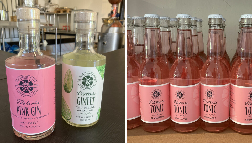 Pink Gin och en granatäppletonic, utvecklad tillsammans med lokala dryckeskompisen Hantverksbryggeriet.