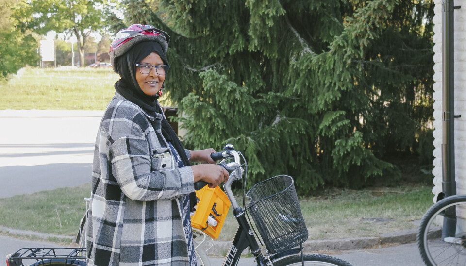 Choukri Ali är en av deltagarna som lärt sig cykla i Mimers cykelskola.