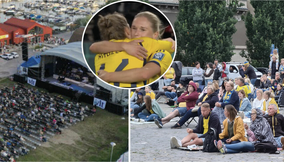 Blågul fotbollsfest i Västerås på tisdag med storbild vid Folkparken vid Mälaren. Senast det begav sig var på Stora torget förra sommaren.