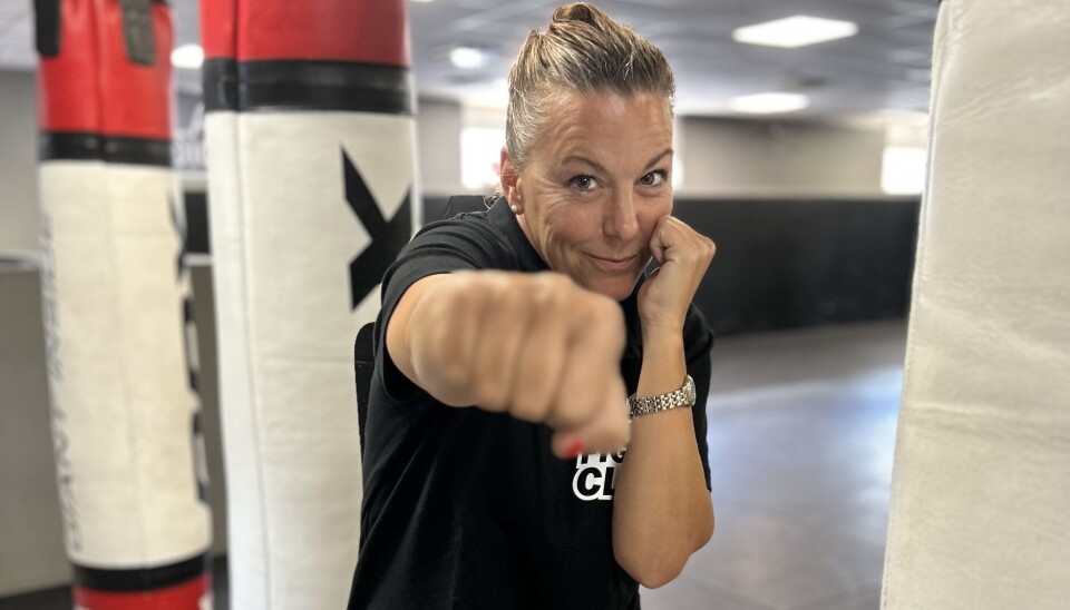 Linda Hemrell i sin nya miljö hos Västerås Fightclub på Malmabergsgatan.