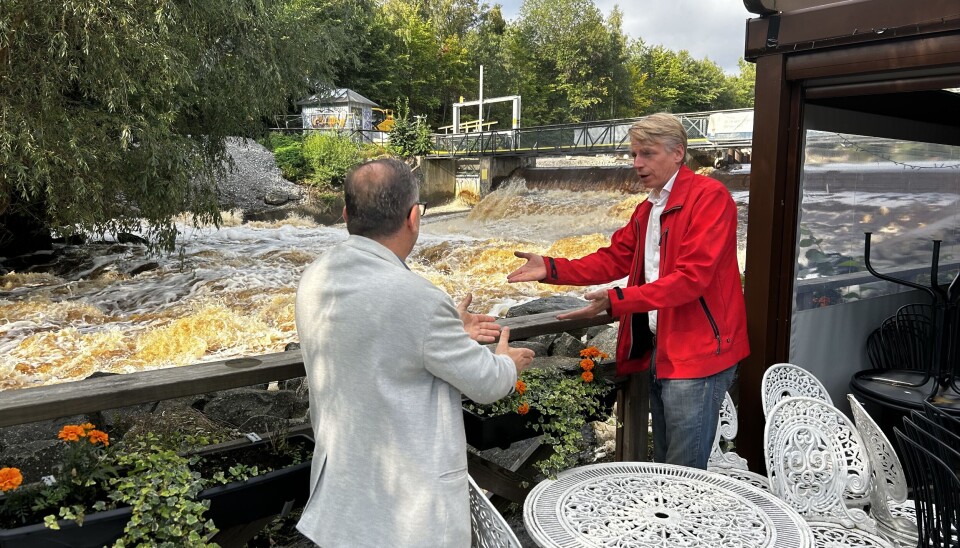 Per Bolund var chockad över de dramatiska flödena i ån. Per Bolund var chockad över de dramatiska flödena i ån.
