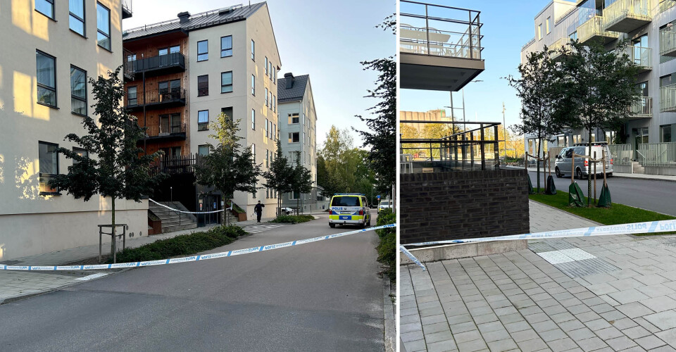 Dubbla avspärrningar när polisen utreder både skottlossning och en upphittad granat.