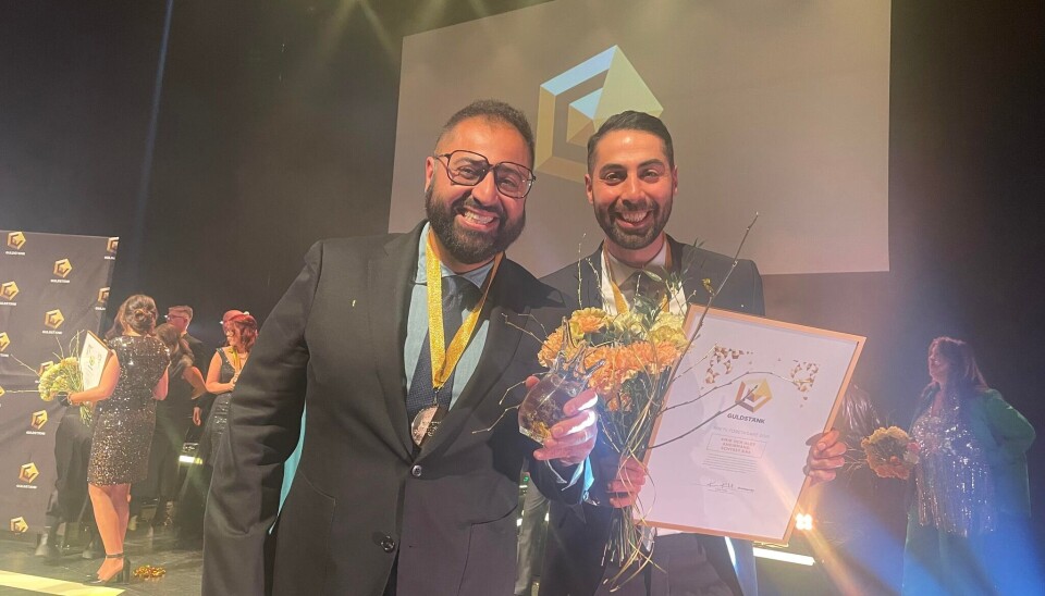 Amir och Alex Kheirmand när de vann pris vid vårens Guldstänkgala.
