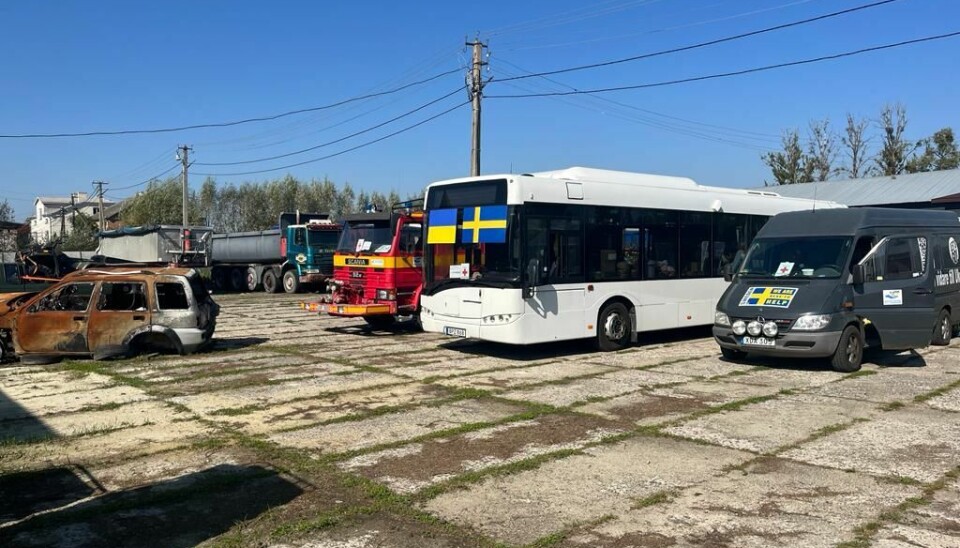 Bussen vid gränsen till Ukraina.