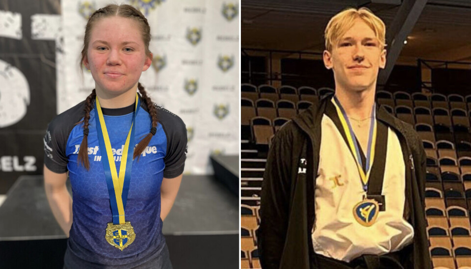 Guldduo. Freja Lannefors och Tintin Bergman är svenska juniormästare i submission wrestling och taekwondo.