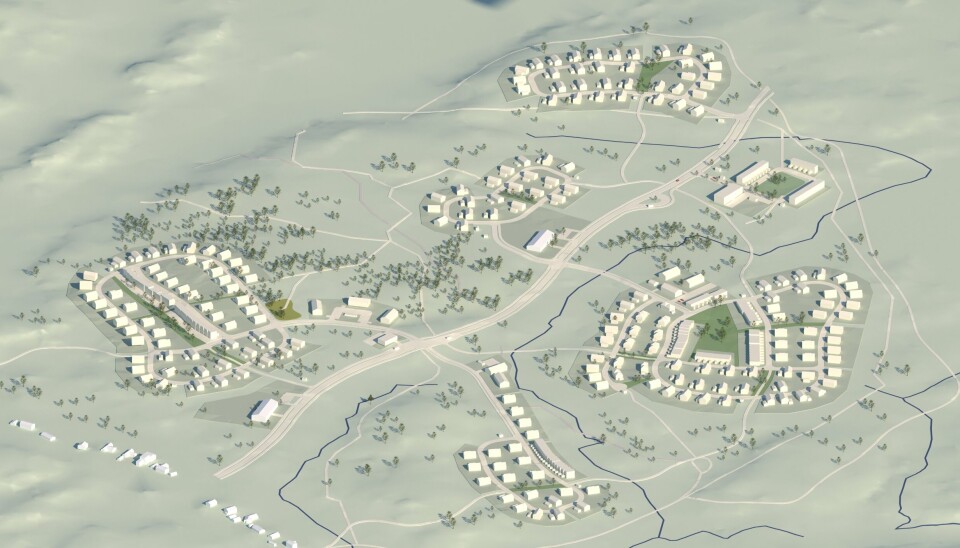 Visualiseringen visar hur området kan utformas i den nya detaljplanen för Malmbacken, i sydöstra delarna av Gäddeholm.