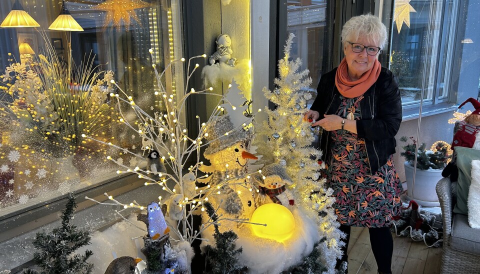 Gunilla skapar sitt eget lilla julparadis på den inglasade altanen