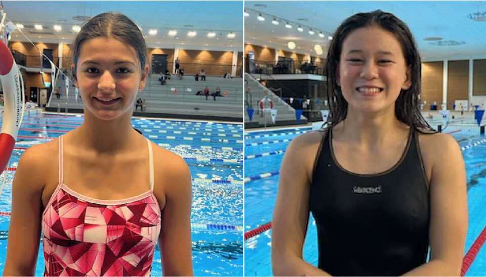 Simdrottningar. Hanna Kapidzic och Lilian Löwgren från Västerås SS hade framgångsrika tävlingsheleger på varsitt håll.