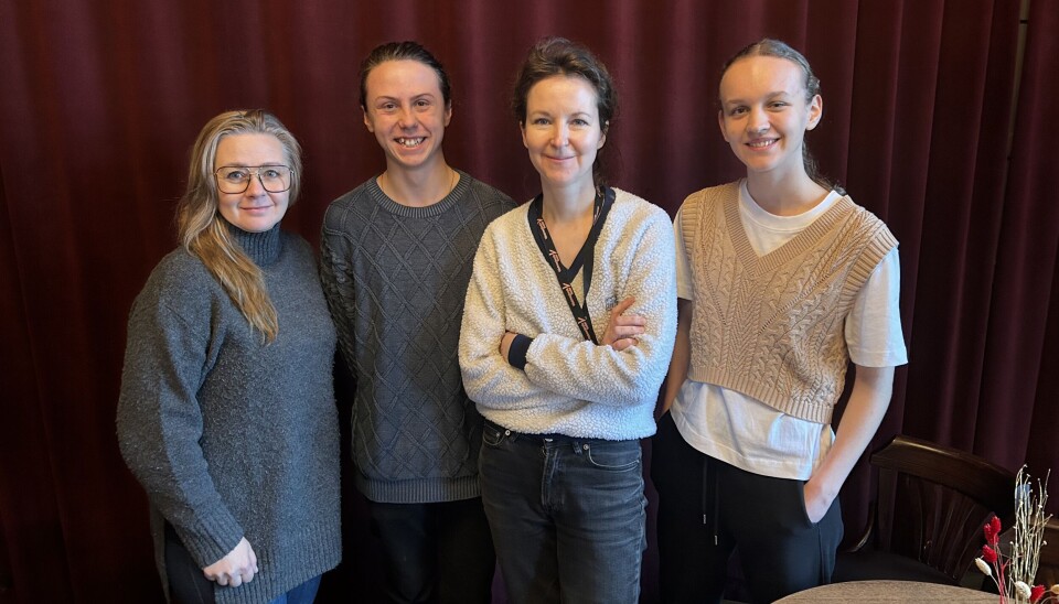 Förväntansfulla. Cicilia Sedvall, Ville Larsson, Sally Palmqvist Procopé och Lovisa Jonsson.